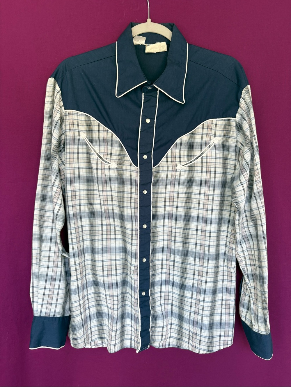 Vintage Rocking Kennington Western Pearl Snap Shirt Plaid Large